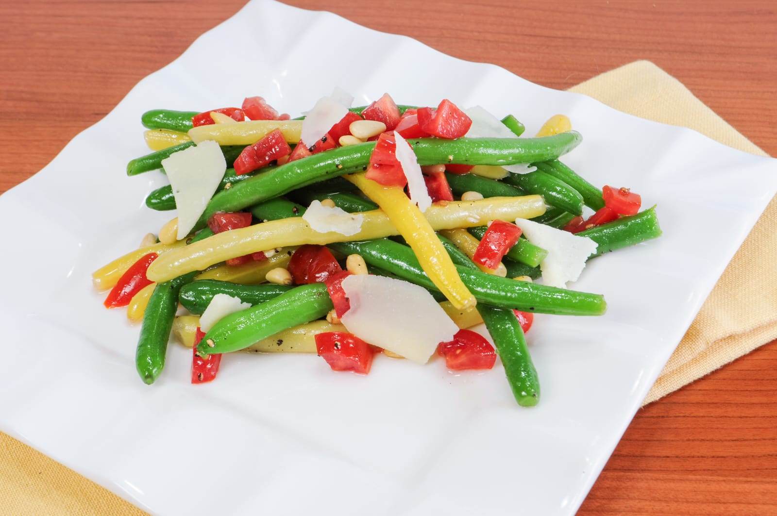 Green Bean, Yellow Bean, and Tomato Salad with White Balsamic Vinaigrette