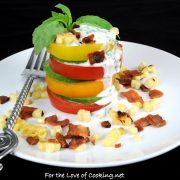 Tomato Stack Salad with Corn, Bacon, and Avocado