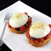 Toast with Sautéed Tomatoes, Spinach, and Poached Egg