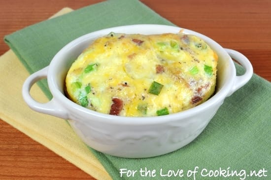 Mini Baked Frittata with Potatoes, Bacon, Sharp Cheddar, and Green Onions
