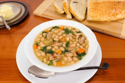 White Bean Soup with Kale and Turkey Italian Sausage