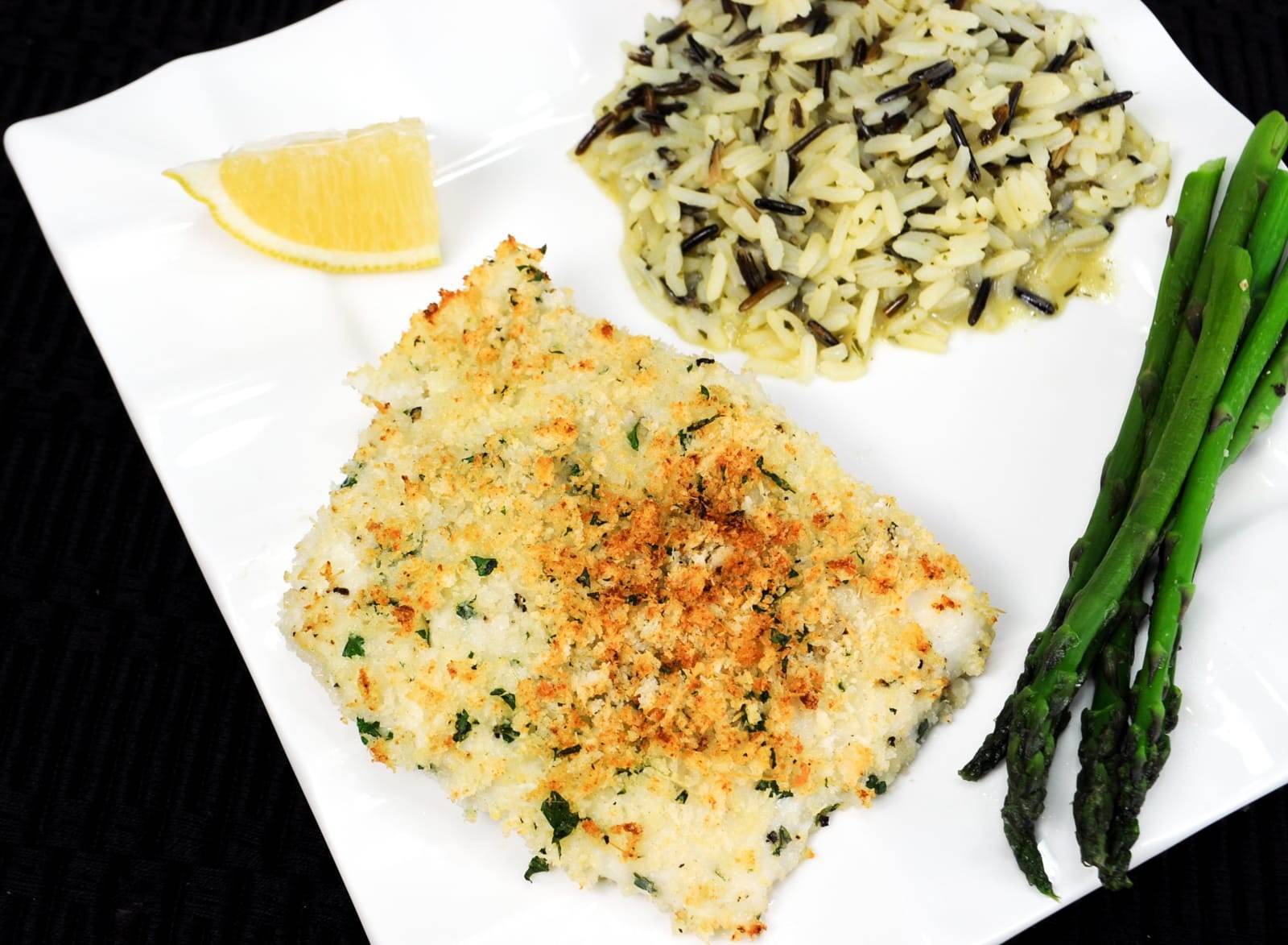 Parmesan-Panko Crusted Halibut