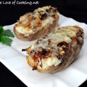 Caramelized Onion and Swiss Cheese Twice Baked Potatoes