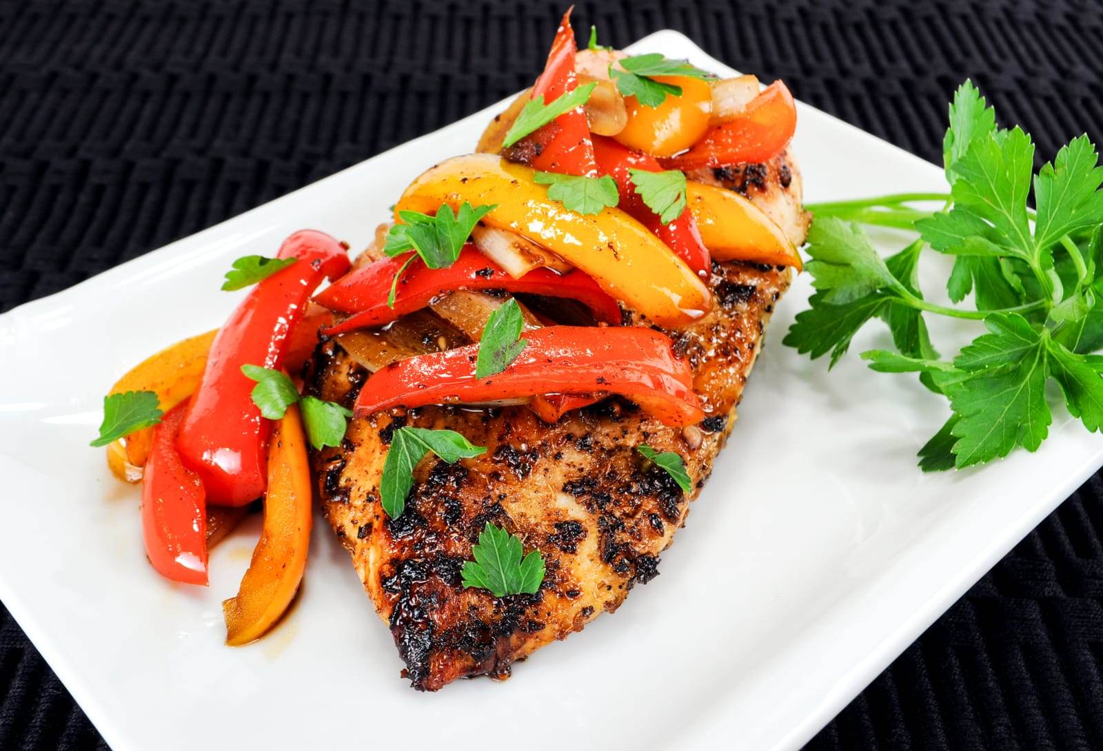 Roast Chicken with Balsamic Peppers