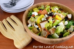 Greek Chicken Salad with Homemade Croutons