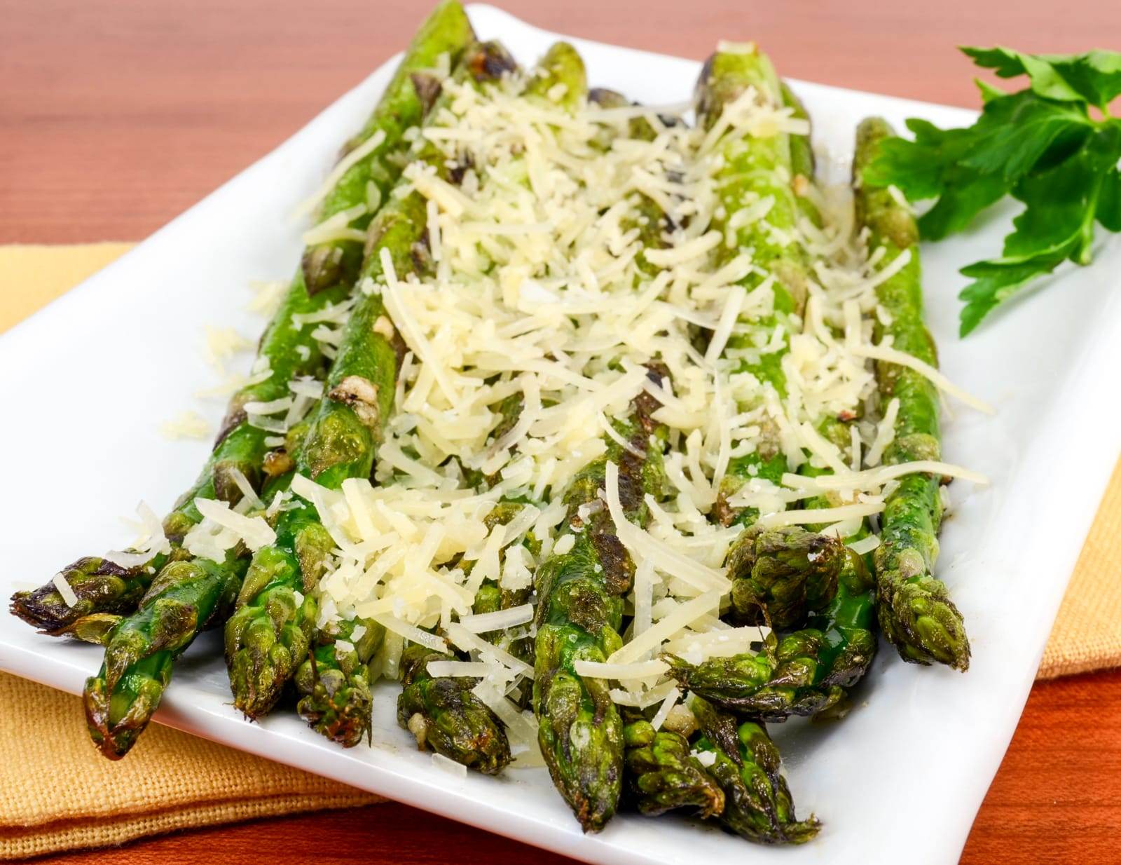 Pan Roasted Asparagus with Garlic and Parmesan