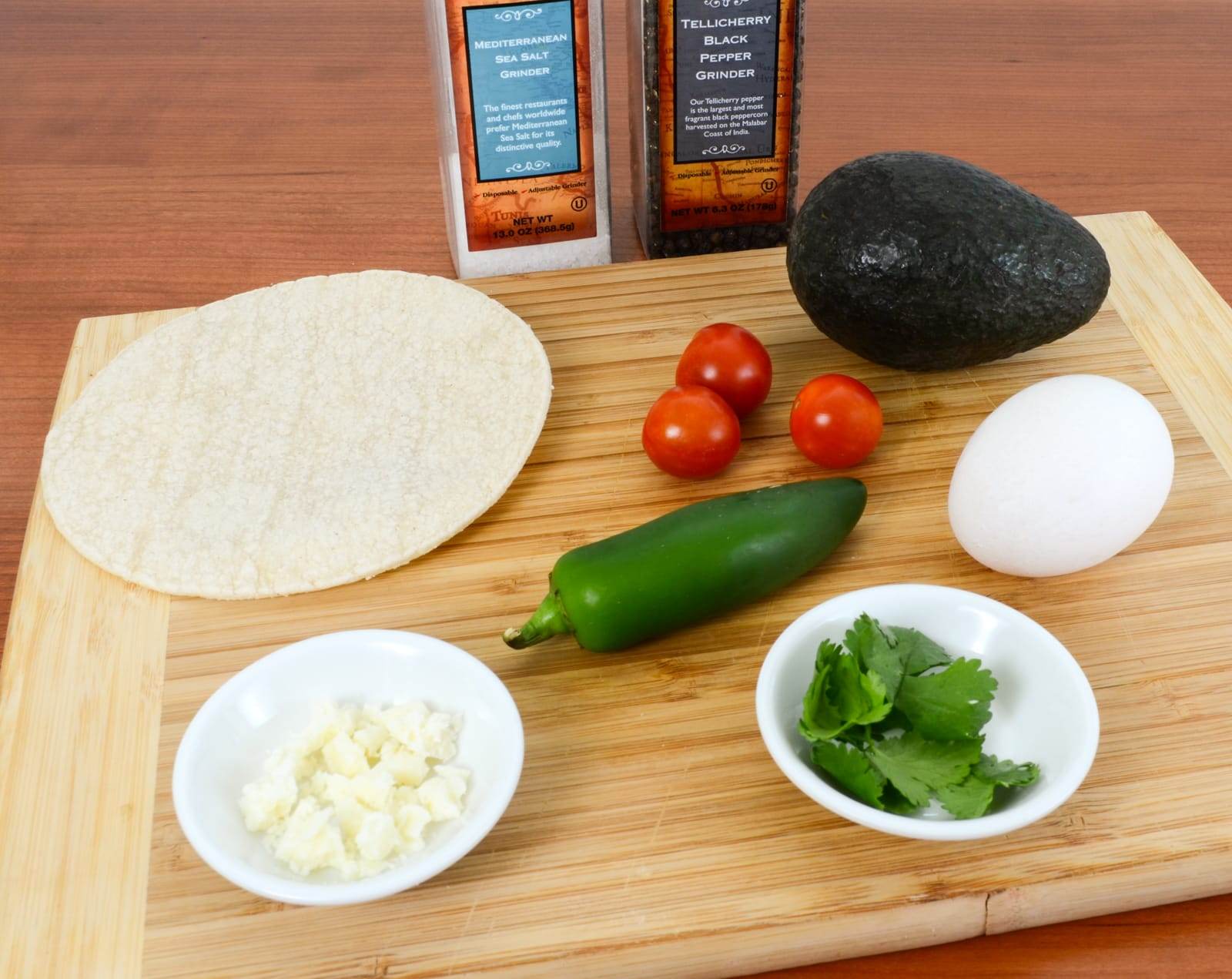 Breakfast Taco with Avocado Salsa and Steamed Egg