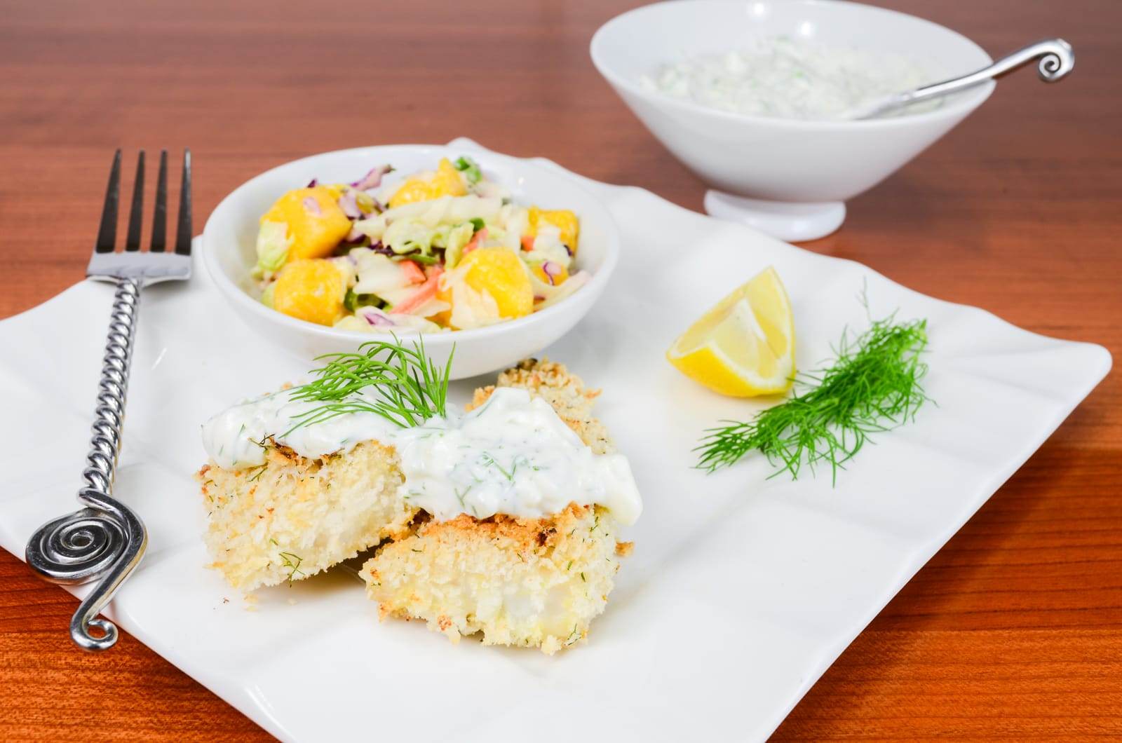 Lemon and Dill Panko Crusted Fish Sticks