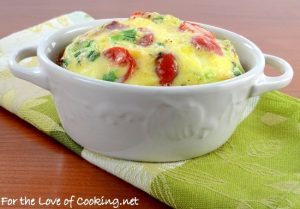 Mini Baked Frittata with Bacon, Tomato, Sharp Cheddar, and Green Onion