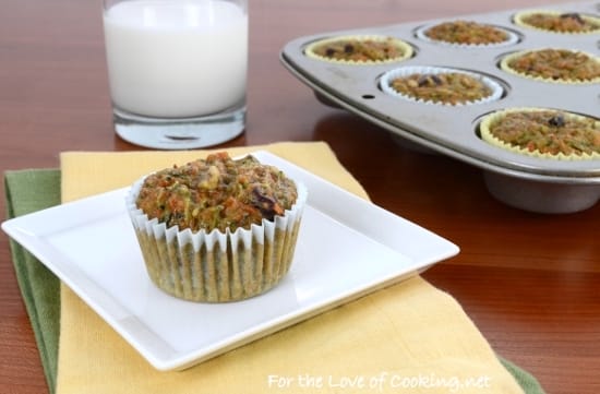 Zucchini Carrot Muffins with Dried Cherries and Pecans
