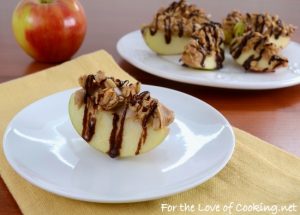 Chocolate-Peanut Butter Granola Apple Bites