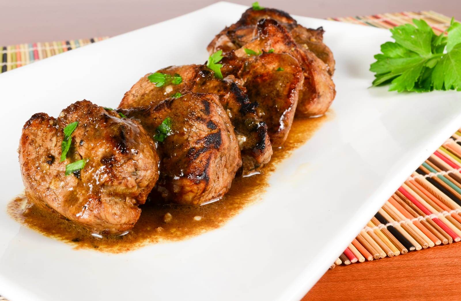 Pork Medallions with a Balsamic Honey Mustard Sauce