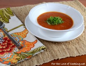 Spicy Roasted Red Pepper and Tomato Soup