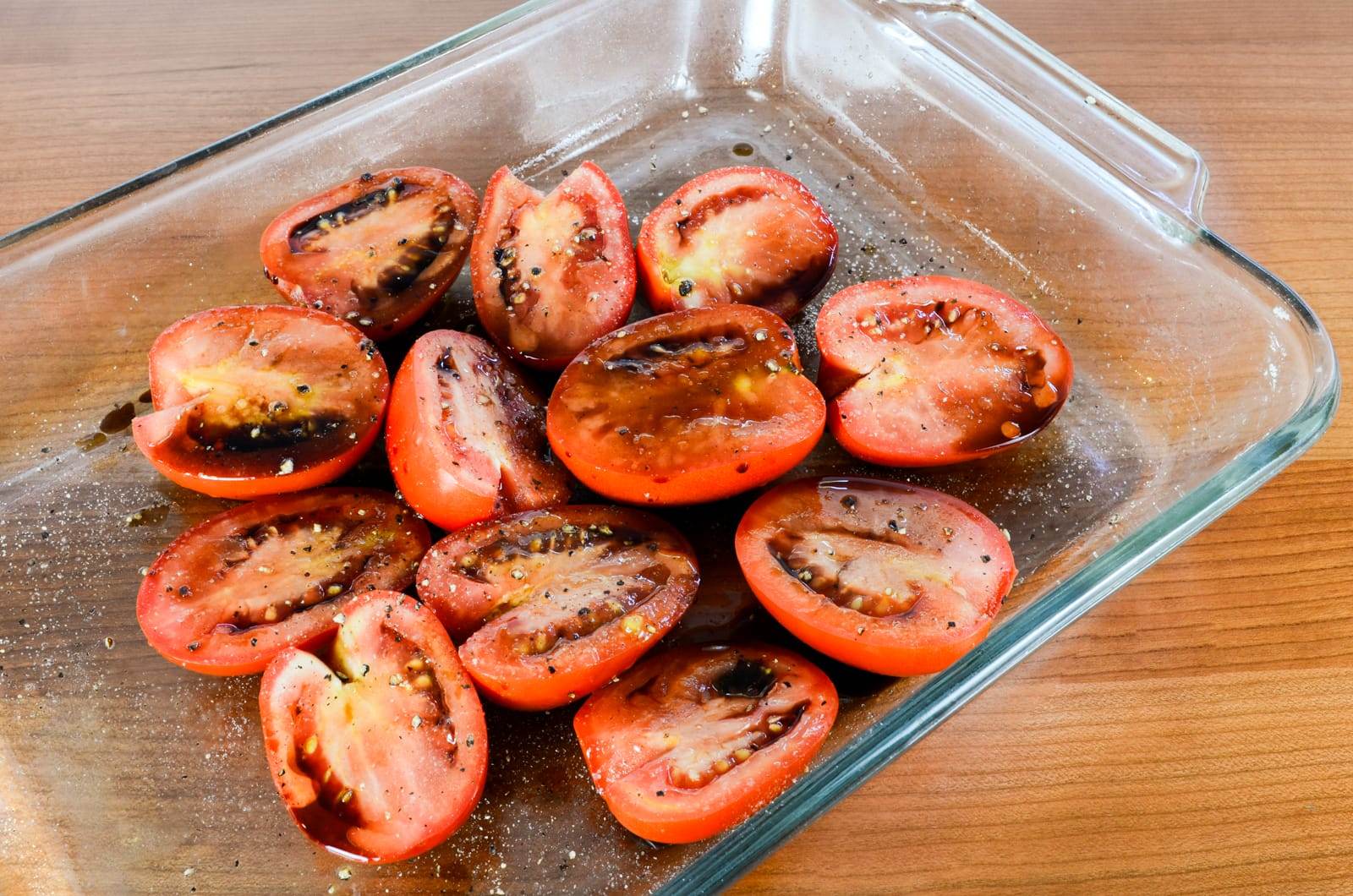 Balsamic Roasted Tomatoes with Fresh Basil