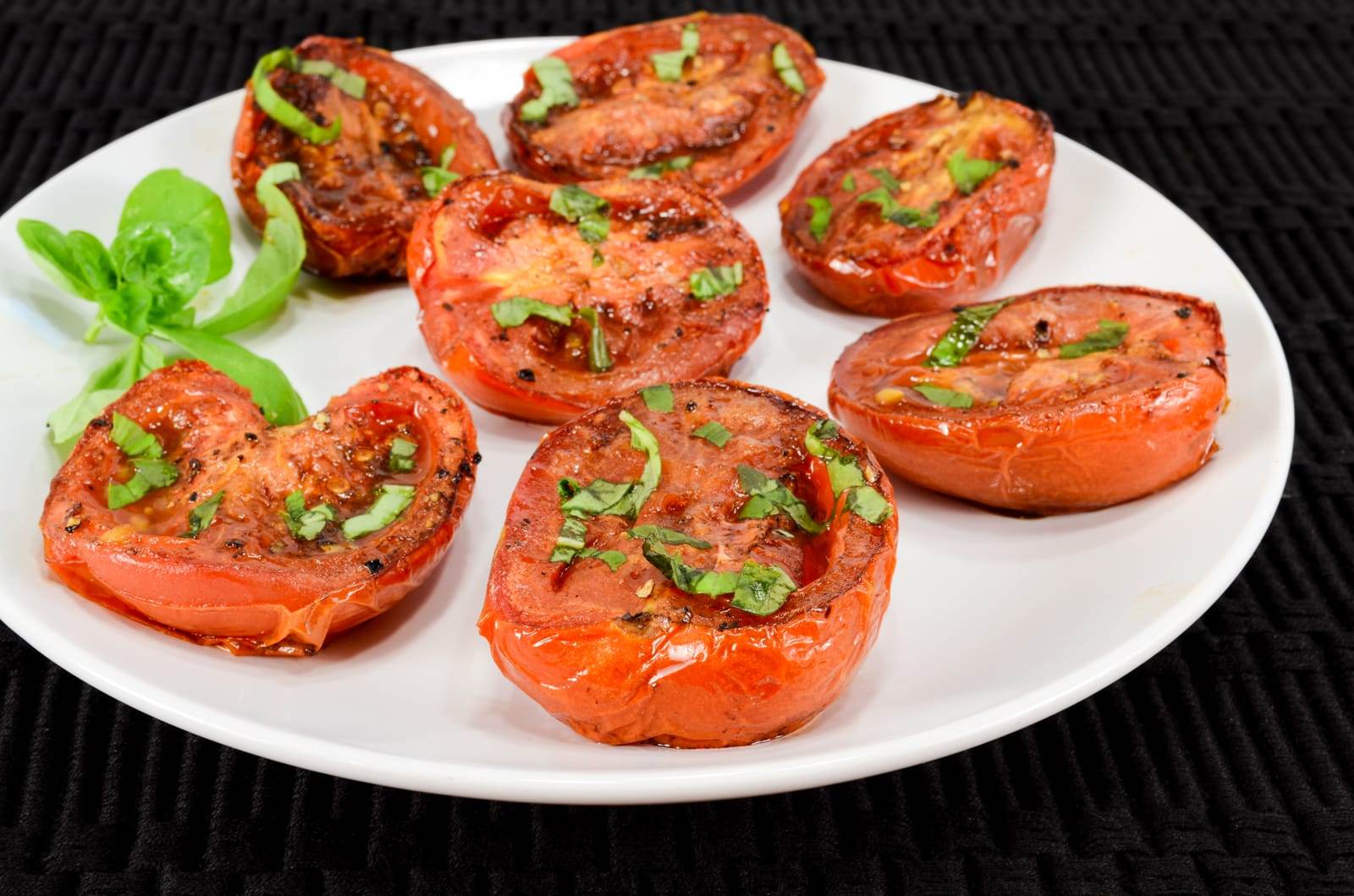 Balsamic Roasted Tomatoes with Fresh Basil