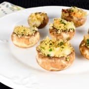 Brie Stuffed Mushrooms Topped with Garlicky Panko