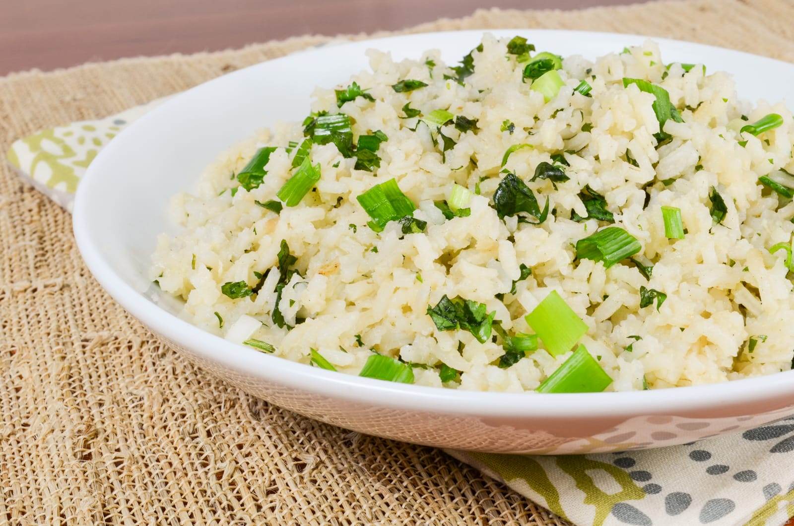 Garlic Rice with Green Onions and Cilantro