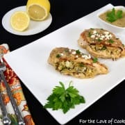 Rice and Mushroom Stuffed Chicken Breasts with a Lemon Mustard Sauce