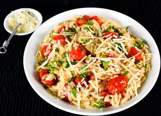 Orzo with Garlicky Roasted Tomatoes and Parmesan
