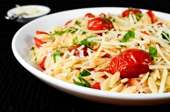 Orzo with Garlicky Roasted Tomatoes and Parmesan