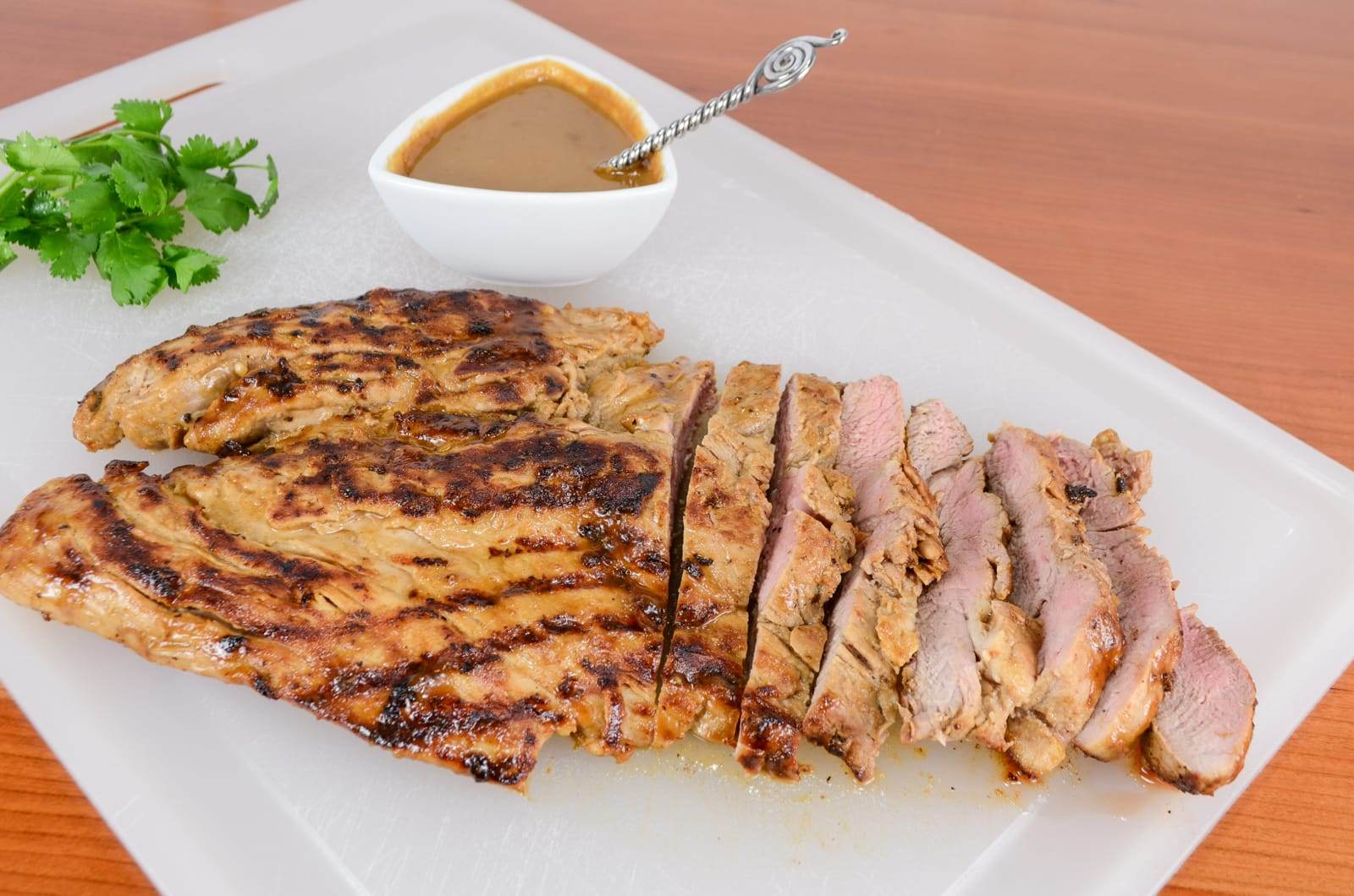 Grilled Asian Pork Tenderloin with Peanut Sauce