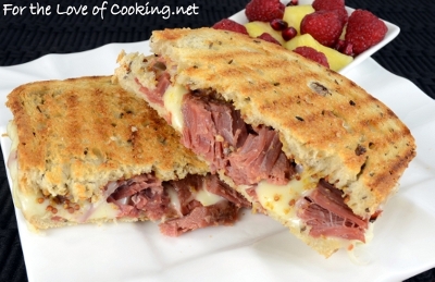 Corned Beef and Swiss Panini on Rye