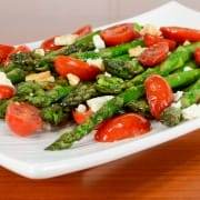 Asparagus and Tomato Sauté with Balsamic and Feta