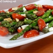 Asparagus and Tomato Sauté with Balsamic and Feta