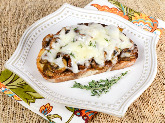 Roasted Mushroom & Swiss on Garlicky Sourdough