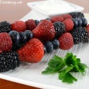 Berry Skewers with a Coconut Lime Yogurt Dip