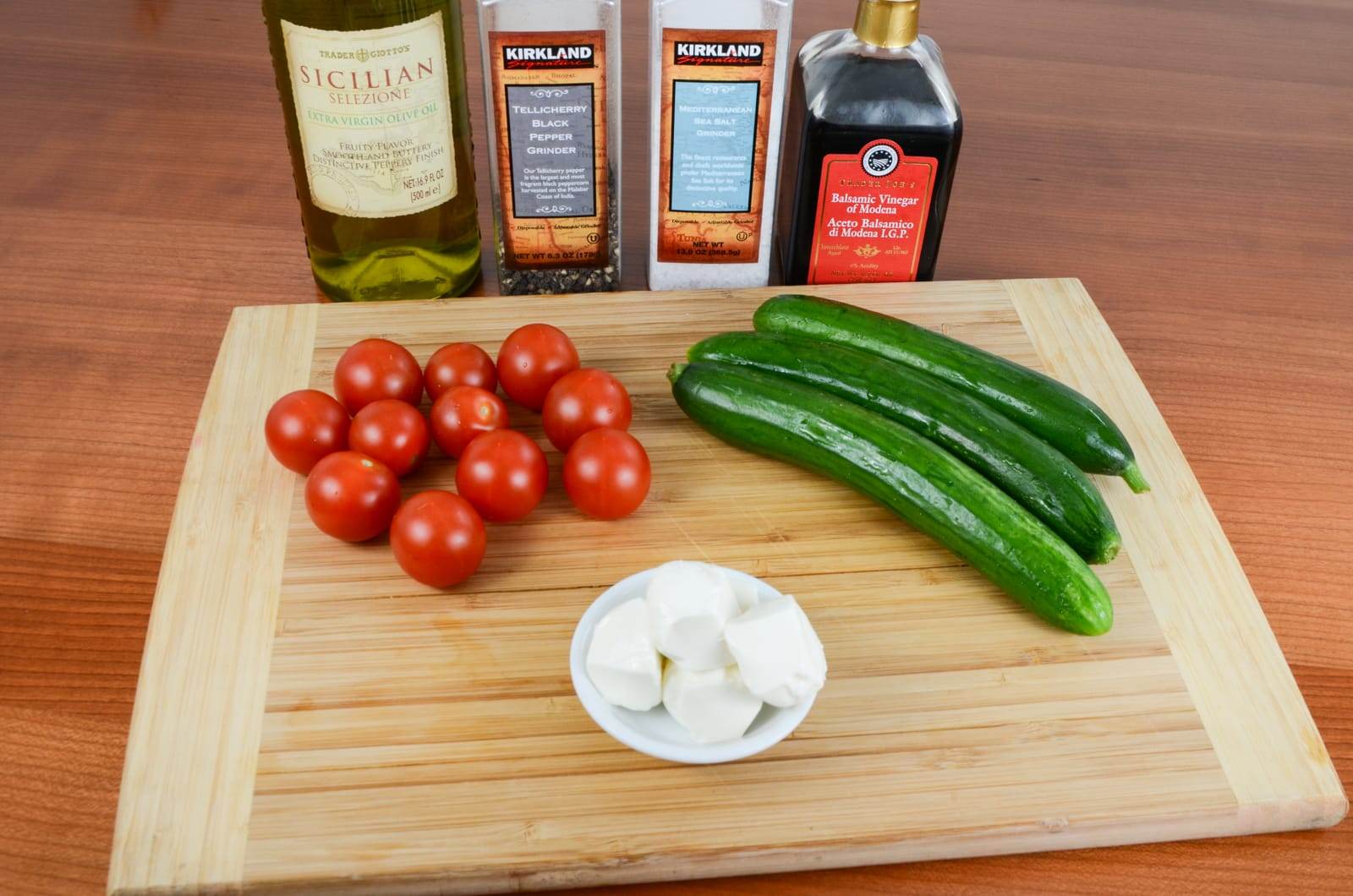 Cucumber, Tomato, Mozzarella Salad with Balsamic