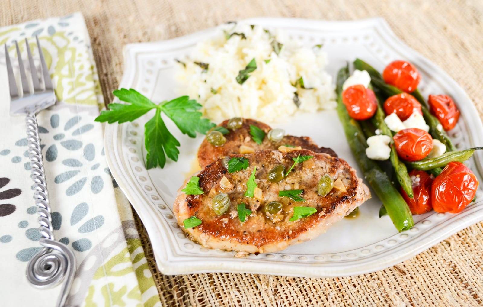 Pork Tenderloin Medallions in a Lemon Caper Sauce