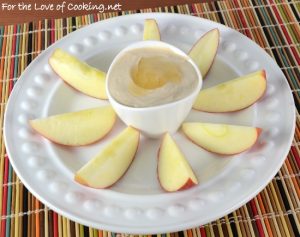 Peanut Butter and Honey Yogurt Dip with Apple Slices