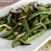 Roasted Green Beans with Shiitake Mushrooms and Garlic