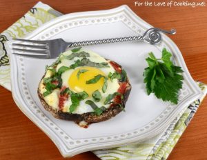 Egg, Roasted Pepper, and Feta Stuffed Portobello