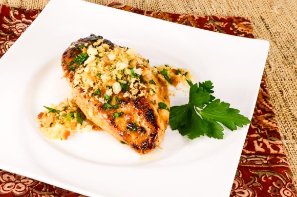 Maple-Glazed Chicken Breasts with Mustard Jus