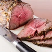 Slow-Roasted Roast Beef with Mustard, Garlic, and Thyme