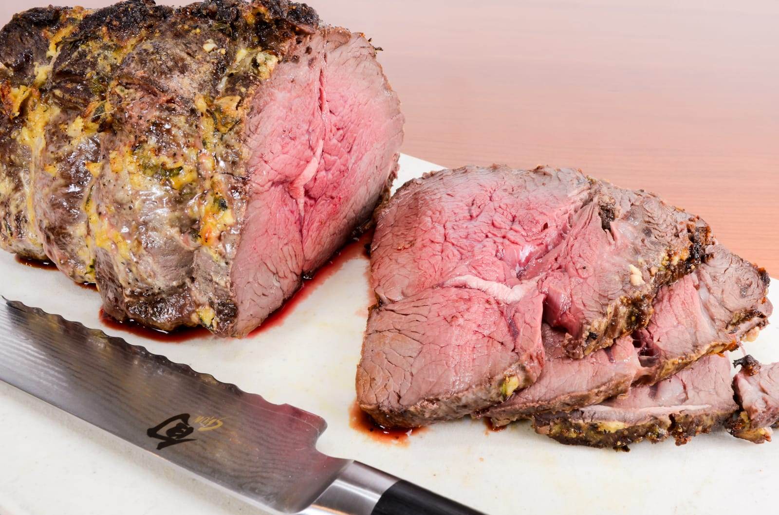 Slow-Roasted Roast Beef with Mustard, Garlic, and Thyme