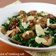 Mushroom and Spinach Sauté with Shaved Parmesan