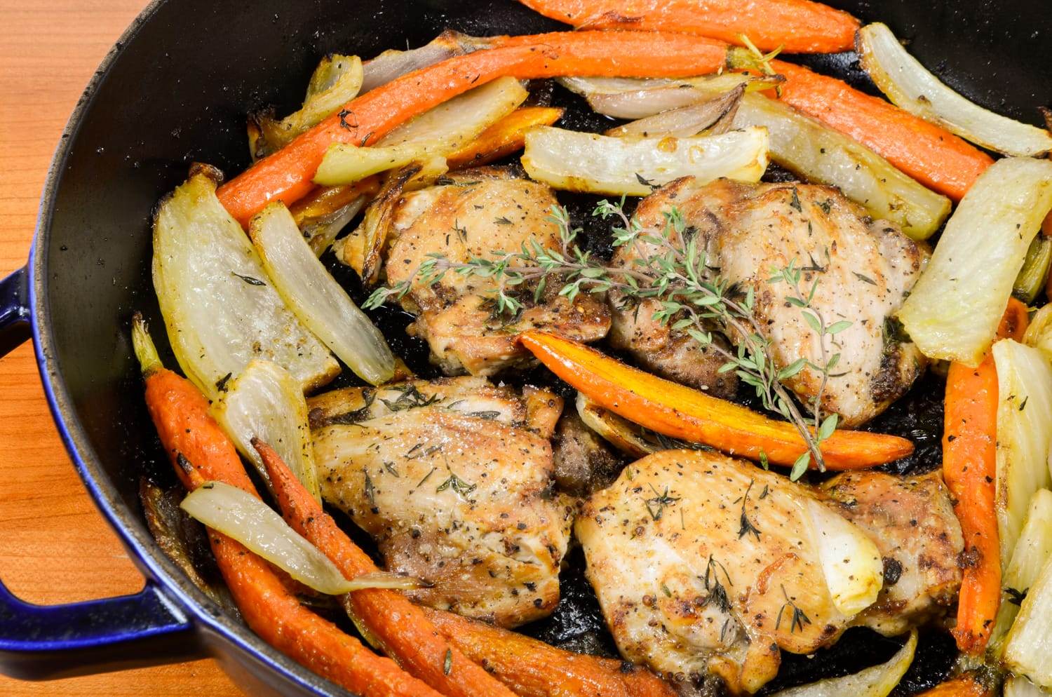 Mustard-Roasted Chicken Thighs With Vegetables