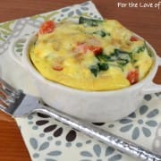 Baked Mini Frittata with Sautéed Spinach, Tomatoes, and Onion with Extra Sharp White Cheddar