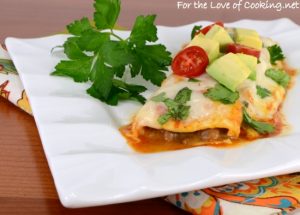 Bean and Cheese Enchiladas with Homemade Enchilada Sauce