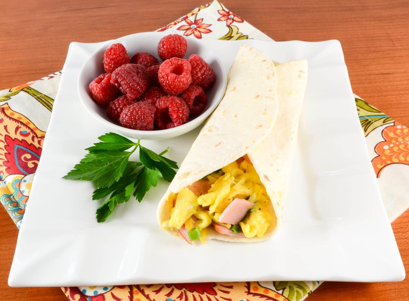 Egg, Ham, and Extra Sharp Cheddar Breakfast Wrap