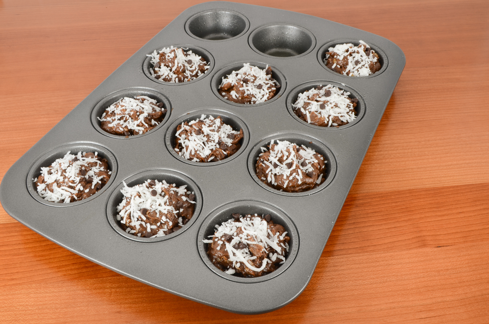 Chocolate, Banana, and Coconut Muffins