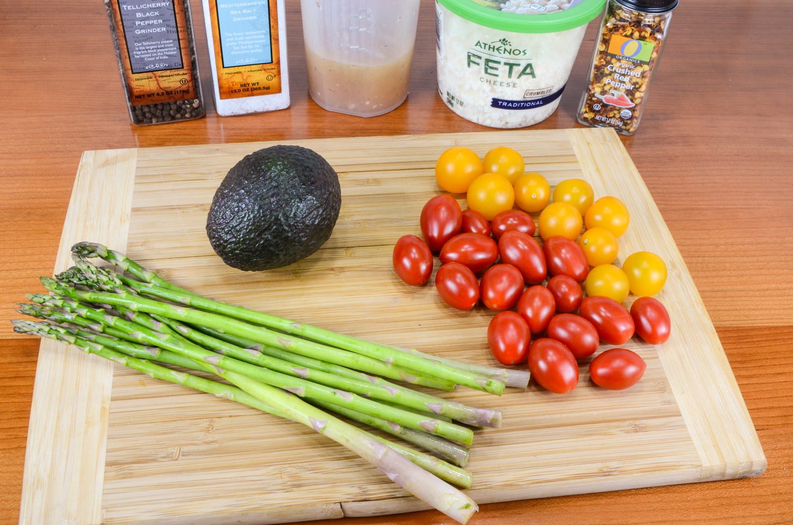 Asparagus, Tomato, Avocado Salad with Feta