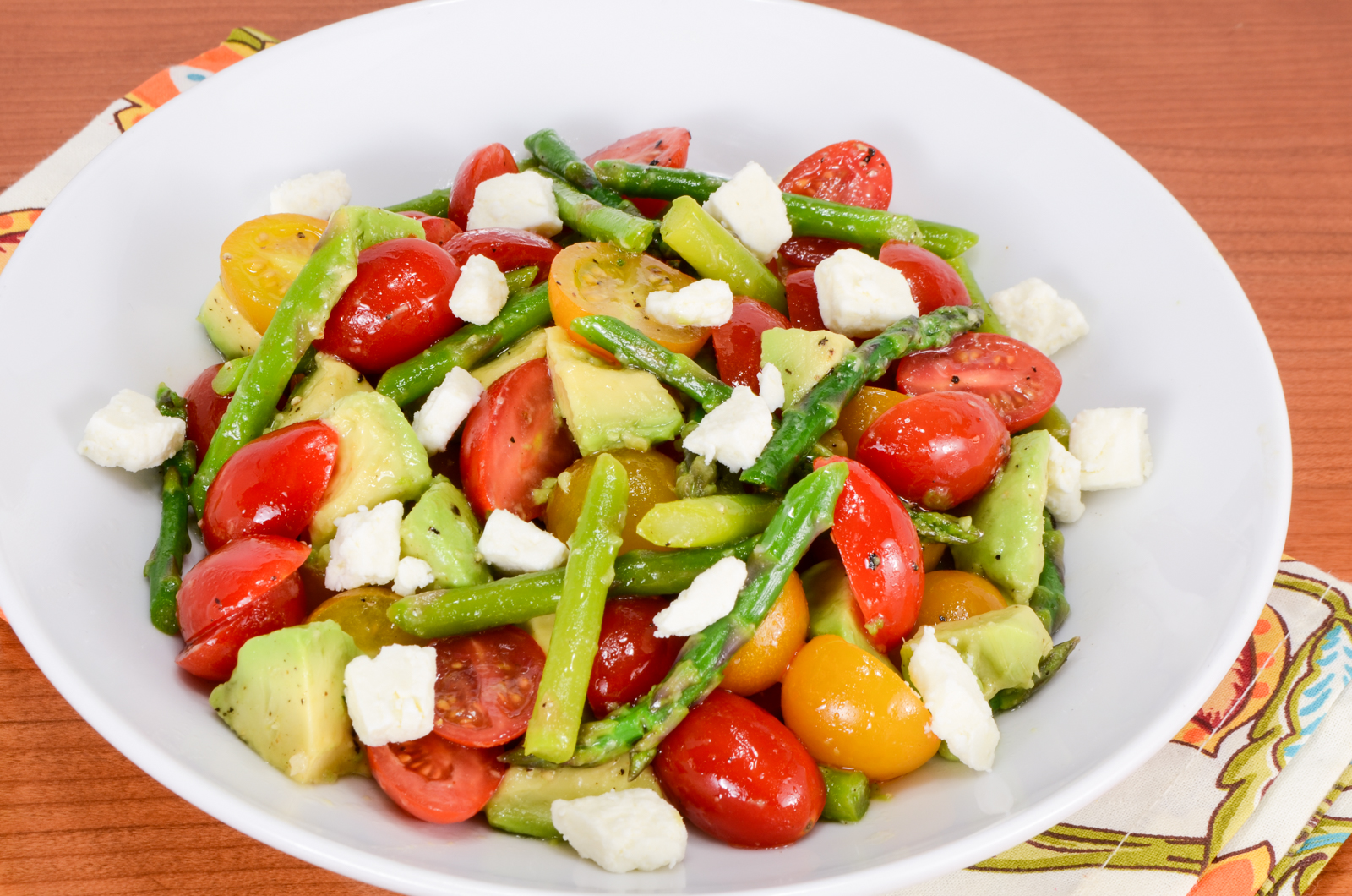 Asparagus, Tomato, Avocado Salad with Feta
