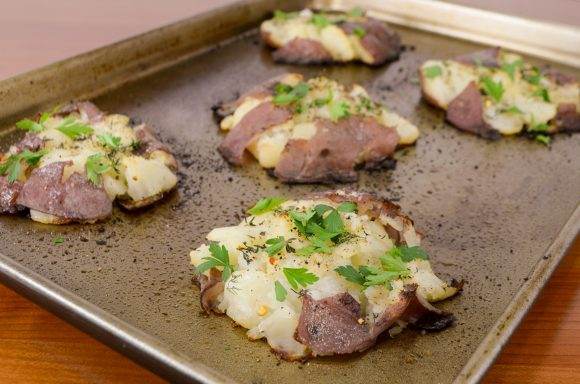 Roasted Smashed Herb Potatoes