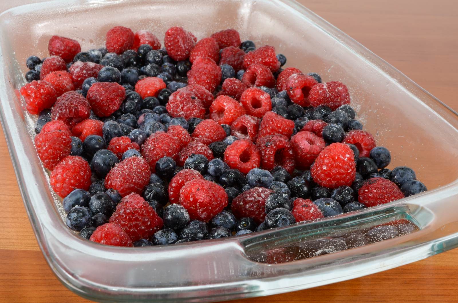 Roasted Raspberries and Blueberries with Vanilla Bean