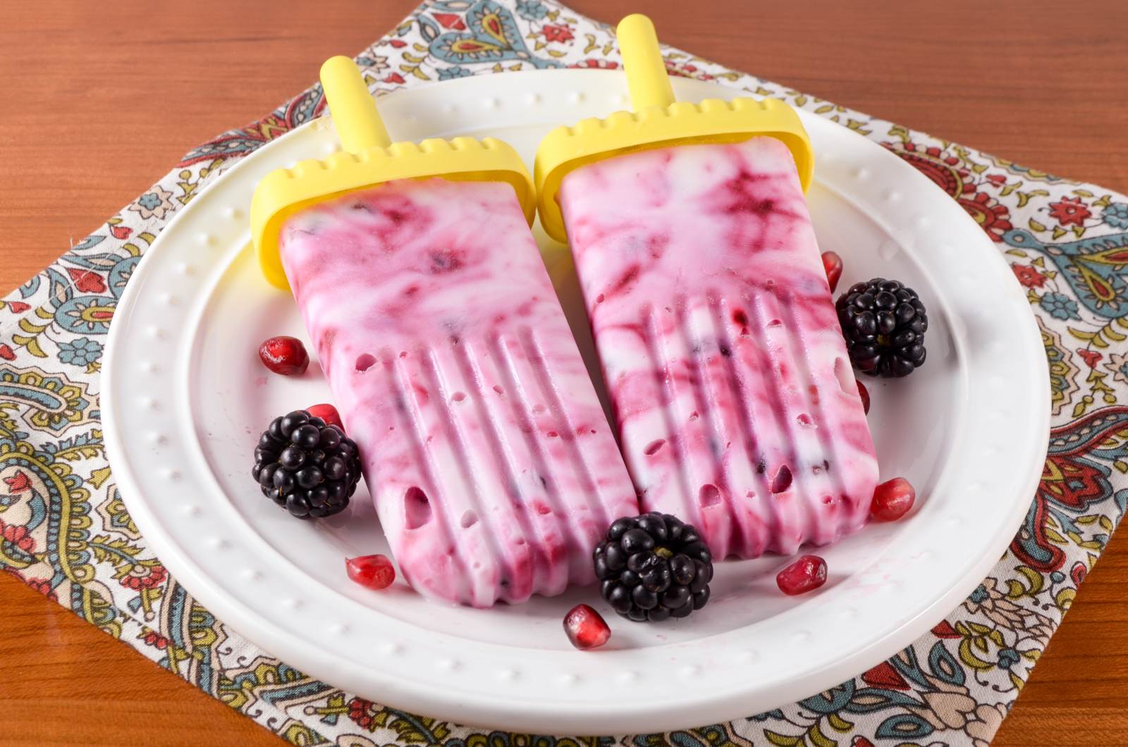 Blackberry and Pomegranate Popsicles