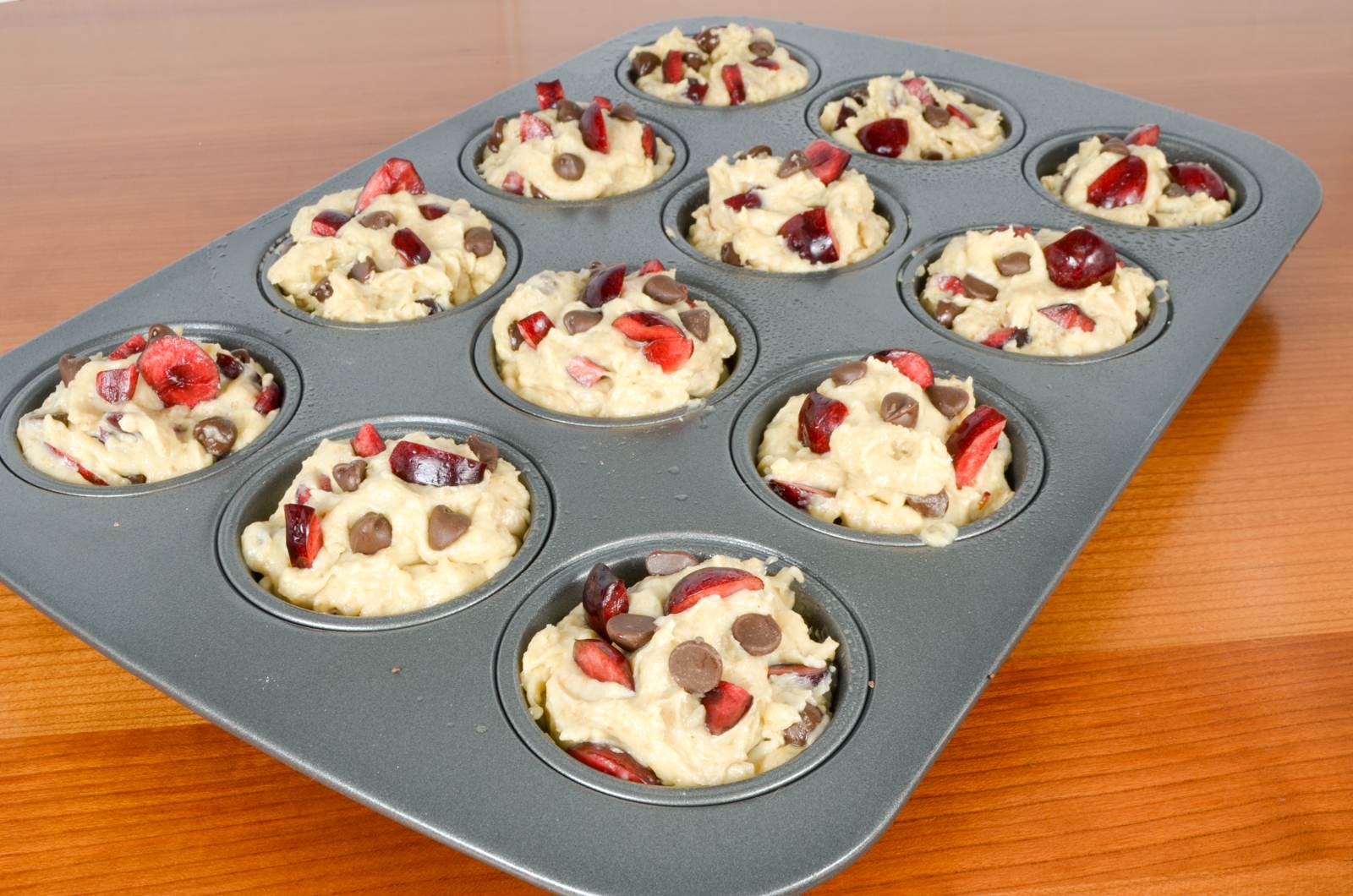 Cherry Milk Chocolate Chip Muffins